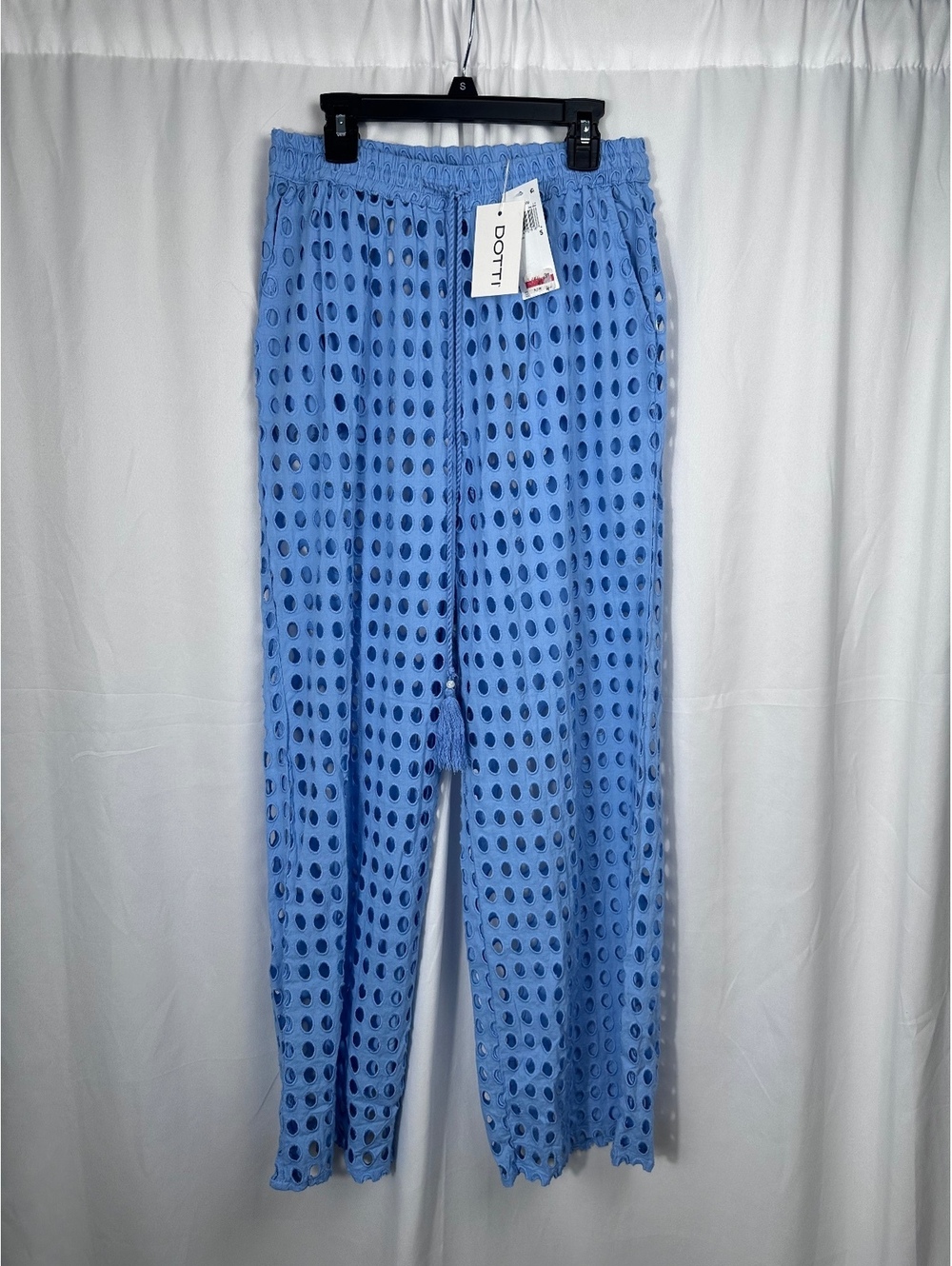 Dotti Peri Blue Cotton Cover Up Pants Size Small